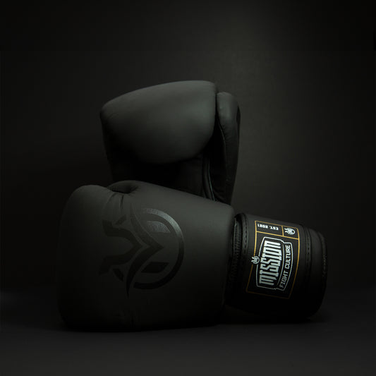 TC02 Muay Thai Boxing Gloves Black - Velcro