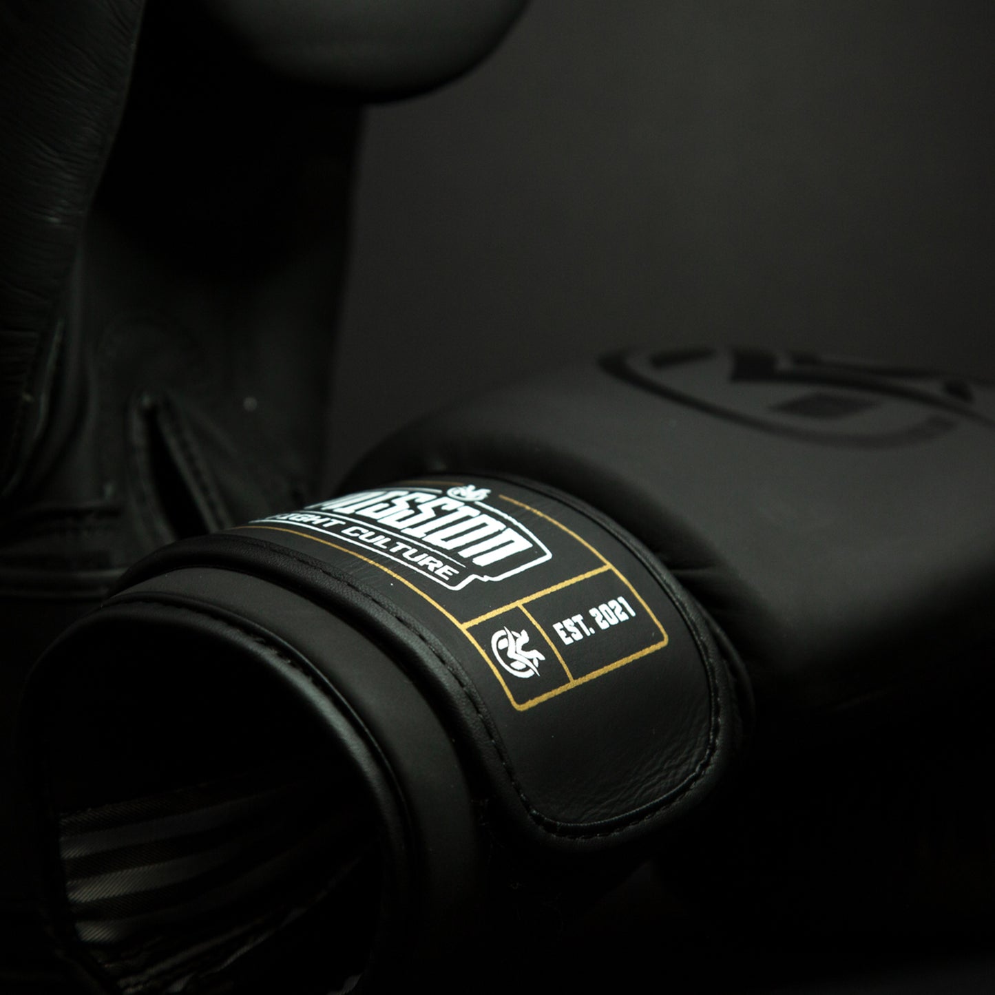 TC02 Muay Thai Boxing Gloves Black - Velcro
