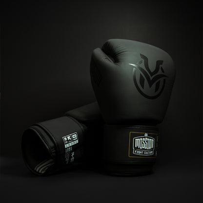 TC02 Muay Thai Boxing Gloves Black - Velcro