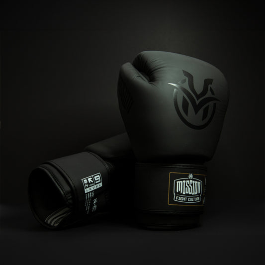 TC02 Muay Thai Boxing Gloves Black - Velcro