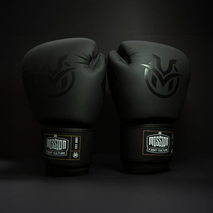 TC02 Muay Thai Boxing Gloves Black - Velcro