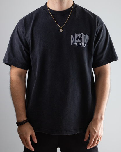 Tokyo Autumn Oversized T-Shirt - Vintage Black